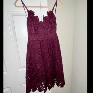 Plum Lace Cocktail Dress Size Small from Bloomingdales
